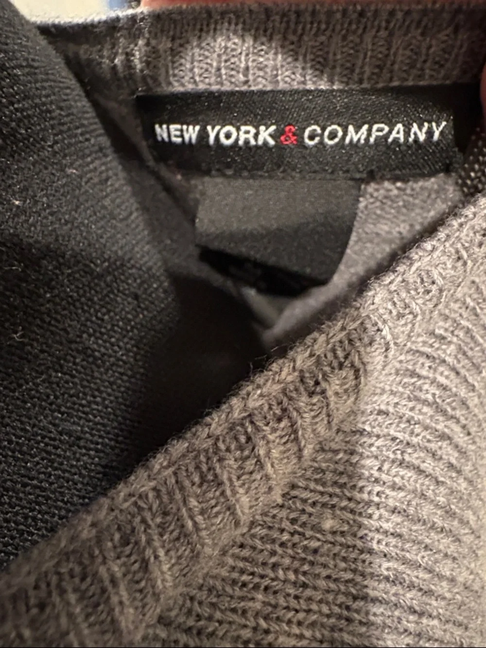 New York & Company Argyle Cardigan in Gray, Pink, and Orange - Picture 2 of 5